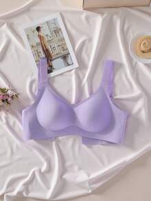 2pcs/Set Minimalist Comfortable Sports Bras For Women, Wireless, Solid Color - Multicolor - View 4