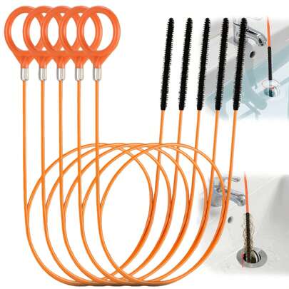 10/5 piezas Limpiador de desagües, Saca-atascos, Removedor de obstrucciones, Atrapapelos, Apto para ducha, fregadero de cocina, bañera y tuberías de baño, Herramienta de limpieza de desagües con atrapapelos