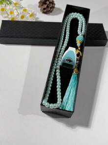 Elegant Gift Set: Mini Ring Counter + 99pcs Pearl Tassel, 99pcs Faux Pearl Muslim Prayer Beads, Electronic Ring Counter With LED Night Vision, Compact Design, Portable, Multiple Colors Available, Practical And Stylish, LED Night Vision Display, Suitable For Prayer Counting, Business Counting, Home Use, Holiday Gifts, Etc. - Multicolor - View 13