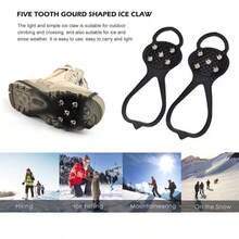 1/2 Pairs Ice Cleats For Shoes And Boots, Universal Non Slip Hiking Spikes, Micro Shoe Spikes For Snow And Ice, Snow Crampons For Winter Hiking Climbing Ice Fishing, 8 Steel Studs Gripper Spike - Multicolor - View 6