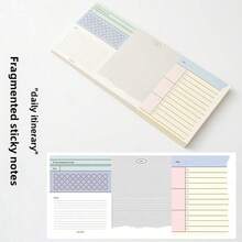 Three-Section Notepad With Organized Sticky Notes, Non-Adhesive, Creative, Tearable Planning Paper For Students' Reminders And Messages. - Nhiều màu - Xem 13