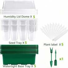 5/10 Seedling Starter Kit, Includes Seed Tray With Adjustable Humidity Dome, For Seed Germination And Seedling Cultivation (12 Cells Per Tray) - Multicolor - View 10