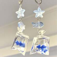 [Blue Fish Bag] Cute Fish Bag Phone Strap Pendant Keychain Starfish CCD Hanging Chain Bag Pendant, Gift, Holiday Gift, Birthday Gift, Perfect Gift - Multicolor - View 4