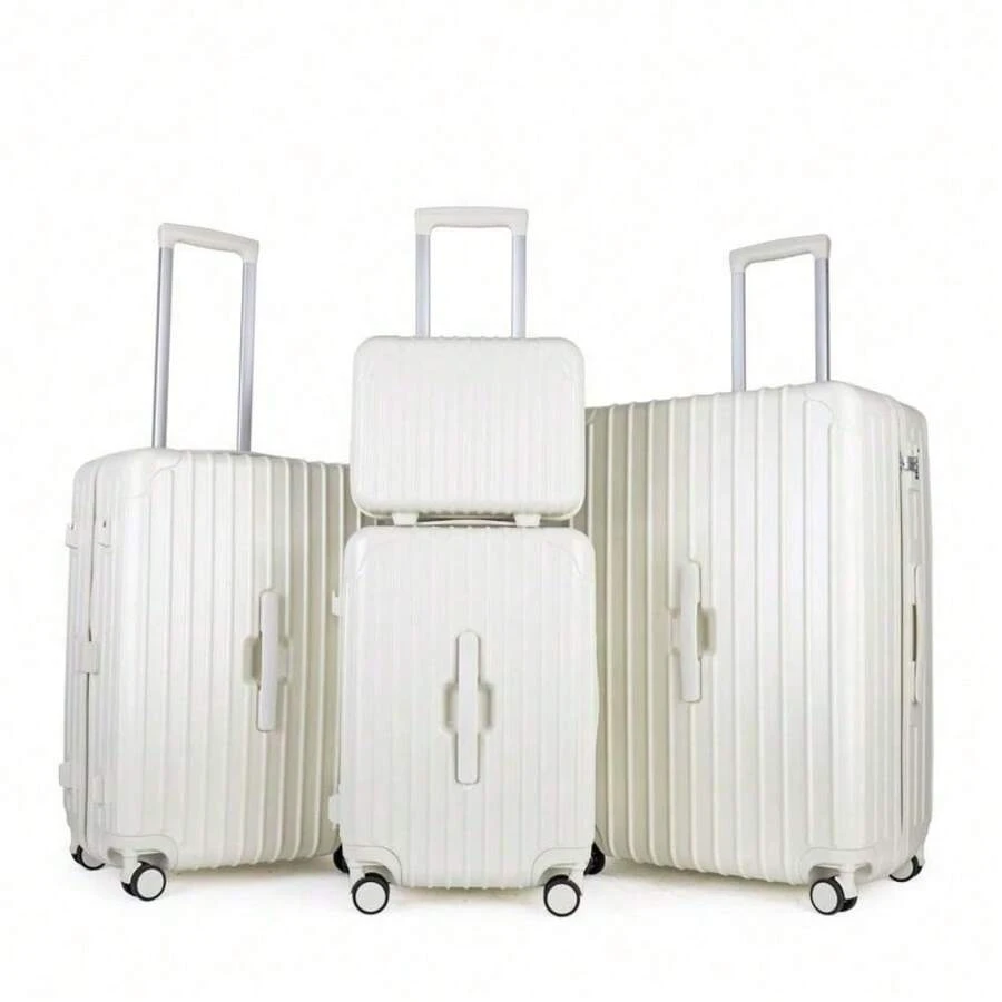 174-Piece Premium Luggage Set - PC+ABS Hard Shell, Cupholder, TSA Lock, Double Wheels (Large/Medium) - Ivory White - View 1