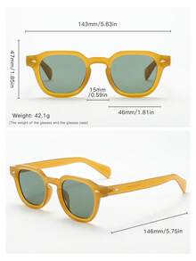 6副复古圆形镜框高品质个性化简约时尚眼镜，男女通用 - 6pcs - 查看 5