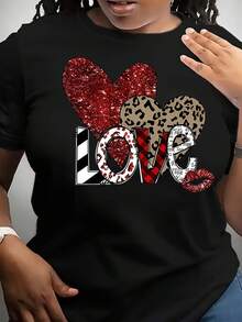 LOVE Two Lips In The Shape Of A Heart - Black - View 7