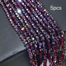 4mm Vibrant Faceted Glass Ball Beads | Sparkling Crystal Loose Beads | DIY Bracelet Necklace Phone Chain Jewelry Making Supplies | Handmade Craft Accessories - Spinel - View 64