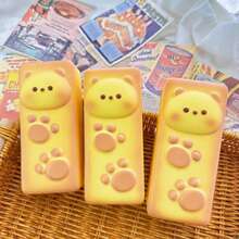 1 件装柔软面包吐司慢回弹玩具，创意柔软挤压减压玩具，生日、节日、圣诞节可爱礼物