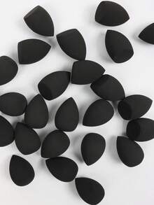 2/5/10/15/20/25pcs Dual-Color Makeup Sponges, Random Colors And Shapes, Blending Beauty Sponges For Liquid, Cream And Powder, Latex-Free Wet And Dry Foundation Makeup Sponges, Suitable For All Skin Types - 黑色 - 查看 3