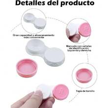 Estuche Para Lentes De Contacto, 25 Piezas En 5 Colores (Azul, Negro, Rosa, Verde Brillante, Morado Oscuro), Ideal Para Viajes Y Uso Diario, Tamaño Compacto 5,5 CM * 2,7 CM * 1,3 CM,38257214 - Multicolor - Ver 5