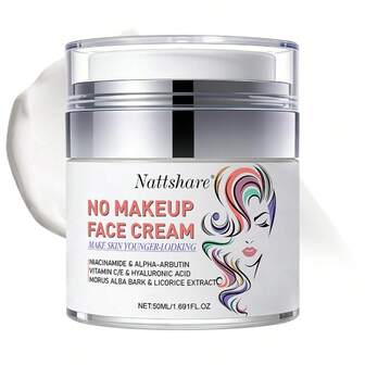 Nattshare Crema hidratante sin maquillaje, que contiene arbutina, niacinamida y regaliz. Una crema de día antienvejecimiento para el rostro que hidrata y nutre la piel, minimiza los poros y reafirma y suaviza, apta para todo tipo de pieles.