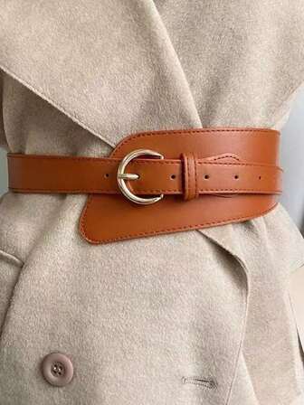 1件装女士黑色腰带，多功能装饰外套/西装配饰，复古时尚束腰带