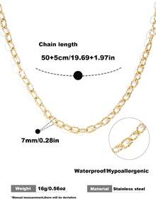 Men's Stainless Steel Necklace, Waterproof And Sweat-Resistant, Simple Silver Chain, Suitable For Daily Wear - Necklace - View 6