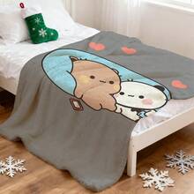 ZLIENSZUS DuDu Bear & BuBu Bear Flannel Throw Blanket - Ultra-Soft All-Season Cozy Blanket With Cute Cartoon Bear Couple Design, Mixed Colors Bed, Sofa, Camping - Home Decor, And Halloween Themes, Birthday Mother's Day Size 70x140cm/27. 56x55. 12 In - Nhiều màu - Xem 2
