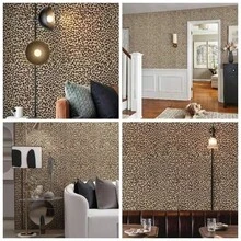 1 Rolle Leoparden-Muster Tapete, leicht abzureißen und aufzukleben, wasserfest, abnehmbar, selbstklebend aus PVC-Material, geeignet für Schlafzimmer, Küche, Badezimmer, Schrank, Waschtisch usw. Dekoration, einfach anzubringen und zu entfernen, braun-gelber Heimdekoration Aufkleber. Küchen Aufkleber - Braun - Übersicht 4