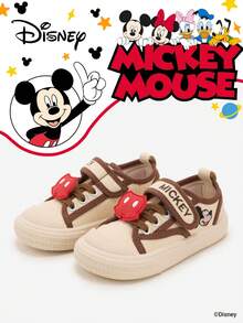 Disney 1 Pair Official Collaboration Mickey Mouse Children's Sports Shoes, Suitable For Daily, Holiday, Sports And Outdoor Activities. Comfortable, Fit Foot Shape, Non-Slip, Breathable. (Boys' Sports Shoes, Boys' Sneakers, Children's Sports Shoes, Girls' Sports Shoes, Girls' Sneakers) - Beige - View 1