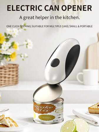 1 pieza Abrelatas eléctrico inalámbrico USB, Abridor de latas y botellas eléctrico inteligente multifunción, recargable, operación automática con un solo toque, diseño inalámbrico - Adecuado para personas mayores, madres, regalos de inauguración de casa (Herramienta de cocina USB)