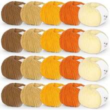 20 Skeins Cotton Yarn For Crocheting-55% Cotton 45% Acrylic-Super Soft Milk Cotton Yarn-Great Crochet And Knitting Starter Kit For Colorful Craft (Color E) - 顏色 E - 查看 1