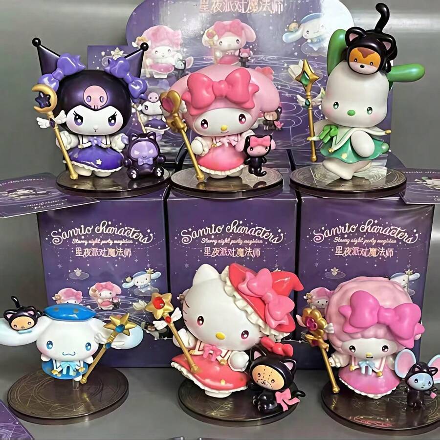 SANRIO 1/3/6 件装星夜派对魔术师时尚娃娃盲盒 - PVC桌面摆件 & 完美礼物 [产品颜色以实物为准] - 彩色 - 查看 1