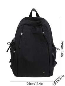 这款纯色背包设计巧妙，可双肩背、单肩背或手提。它不仅是一款简单的单品，更能展现您的生活方式和个性态度。大容量、轻便、防水，并饰有卡通图案，适合校园穿搭、返校季、旅行以及各种场合。 - 彩色 - 查看 5