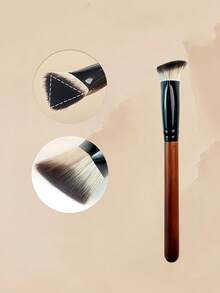 Concealer Brush 1pc,Triangle Highlight Brush& Shadow Brush,Wooden,Professional,Cute,Makeup Brush,Cosmetic Brush,Face Brush,Gift For Women - Brown - View 2