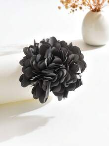 1pc Handmade Fabric Camellia Flower Brooch, Unique Exaggerated Elegant Niche Design, Suitable For Women's Daily, Party, New Year Wear - Grey - View 4