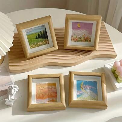 Vertical Design Modern Square Photo Frame - Miniature Tabletop Decor Frame, No Electricity Required