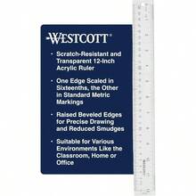 Acrylic Ruler, Easy - To - Read Markings, Scratch - Resistant Design, Raised Beveled Edges, Crafting, Office, Classroom, Back To School, School Supplies, 12 - Inch - 1 - View 3