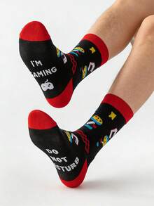 4 Pairs Racing Car Patterned Socks - Novelty Gift For Car Enthusiasts - Knitted Racing Car Design Fun Socks, Crazy Happy Mid-Calf Socks - Multicolor - View 7