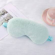 Sunshade Sleeping Comfort Soft-Fiber Rabbit Fur Eye Mask Plush Eye Mask Cute Home-Use Eye Protection Mask For Sleeping Exclusively - Xanh tươi - Xem 3