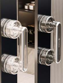 1pc Suction Cup Door Handle, No Drilling Required, For Glass Window, Sliding Door, Kitchen Cabinet, Fridge Drawer Pull - Multicolor - View 6