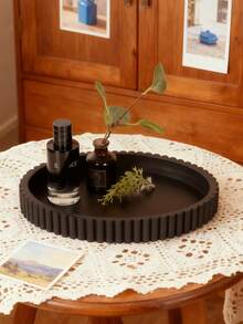 1 szt. Okrągła dekoracyjna taca do przechowywania, dekoracyjna taca na stolik kawowy, okrągła taca do serwowania, dekoracyjna taca na stół, dekoracyjna taca, dekoracyjna taca środkowa - idealne koło - Zobacz 4