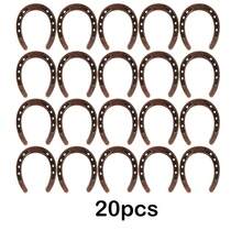 10/20Sets Good Lucky Horse Shoes With Kraft Tag, Metal Mini Craft Horseshoes Decorations For Rustic Vintage Wedding Party Decor Western Party Decorations,Avoid Contact With Food. - Multicolor - View 10