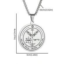 1pc Gothic Style Seven Archangels Pendant Necklace, Mysterious Symbol Jewelry, Alloy Material, Gift For Men - Multicolor - View 9