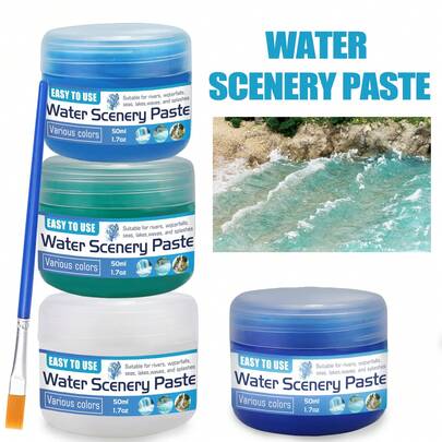 50 ml realistisk vatteneffektpasta - Kraftig plastvattengel för , miniatyrer, skalenliga modeller - Lämplig för floder, hav, sjöar, statiska scener - Modell för krigsspel, dockhus, akvarier.