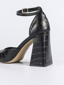 Women's Casual Flat Hollow-Out Fashion High Heel Pumps - Black - View 10