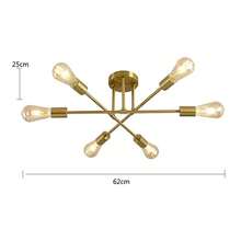 6-Head Country Style Branch Ceiling Light, Creative & Personalized Small Living Room Light, Minimalist Bedroom Ceiling Lamp, Lighting Fixture - Multicolor - View 9