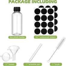 Revahope 16 Pack 2 Oz Shot Bottles With Caps, Mini Reusable Plastic Ginger Shots Bottle Leakproof Juice Shot Bottles With Lids For Juice, Oil And Liquid Samples, Small Containers For DIY, Travel - 白色 - 查看 2