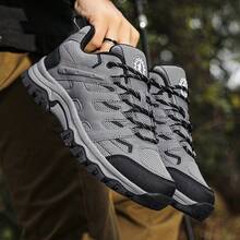 户外系带徒步鞋，透气防滑休闲鞋 - 灰色 - 查看 2