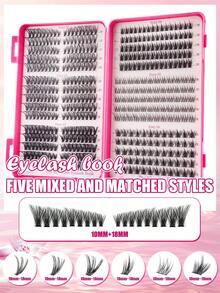 470pcs False Eyelashes Set, Includes Glue, Sealer, Tweezers, Lash Brush, Beginner-Friendly Kit, Creates Soft & Natural Lash Effect, Long-Lasting Thick & Fluffy, Portable Travel Size, False Lashes + Lash Curler + Lash Brush, Easy To Use, 6 Mixed Styles To Suit Different Eye Makeup Needs, Suitable For Daily/Dramatic/Party/Wedding/Fox Eye/Cat Eye Looks. - 彩色 - 查看 5