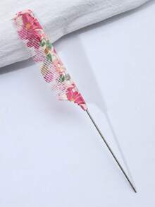 一体式钢针梳 - 耐用ABS材质，防静电，抚平毛躁，日常居家梳理必备，多种花卉图案可选，是理想的送礼佳品。 - 彩色 - 查看 6