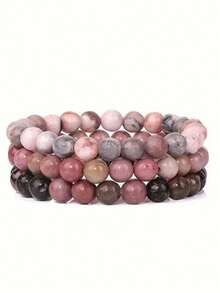 6mm Natural Stone Bracelet Set, Includes Rose Quartz & Tiger Eye Beads, Elastic Stretch Bracelets, Popular European & American Cross-Border Jewelry - Bracelet - View 11