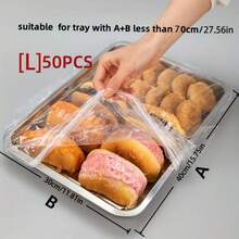 100 chiếc nắp đậy thực phẩm trong suốt cỡ lớn dùng một lần, nắp chống bụi thực phẩm, nắp đậy thực phẩm siêu co giãn - Nắp nhựa trong suốt giữ tươi, thích hợp cho khay nướng, tô trộn, ủ bột, các buổi họp mặt ngày lễ, bữa tối Giáng sinh, trưng bày tiệc tùng, đồ dùng làm bánh. - Nhiều màu - Xem 13