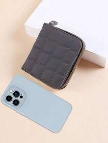 钱包、零钱包、卡包、口袋钱包，可爱时尚，几何拼接 - 灰色 - 查看 2