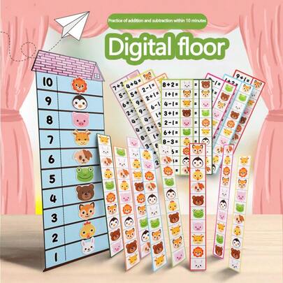 qixi 1 pieza Juguete apilable con números de piso, juego educativo de rompecabezas para preescolar y niños de primaria