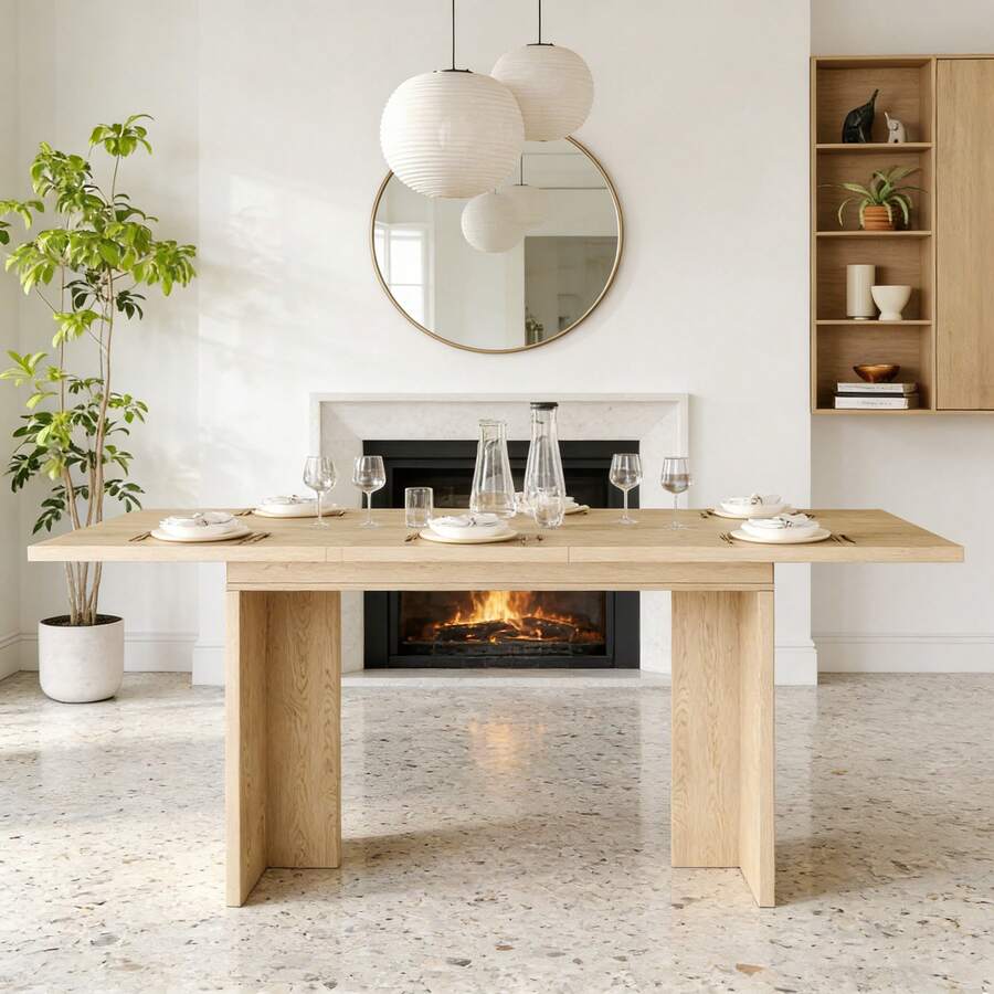 Matbord - Ek + MDF - Visa 1