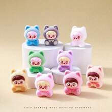 Mattel 5个/9个可爱植绒猫咪摆件 - 车内装饰、桌面迷你摆件、DIY桌面装饰、节日派对最佳小礼物 - 彩色 - 查看 2