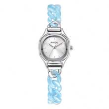 1件女士新款树脂蓝色清新韩风石英表，适合日常佩戴 - 均碼 - 查看 6