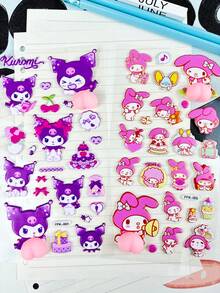 卡通泡泡贴纸、可爱软萌贴纸、萌趣3D贴纸、儿童减压贴纸 - 彩色 - 查看 3