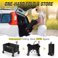 CYPNCarrito Plegable Más Duradero con Ruedas Todoterreno de 360° Carrito de Compras para Mandado Transportador Carro de Carga Tipo Wagon Vagón para Niños Camping Mudanza Viajes MascotasFashion - 221197955 - Ver 6